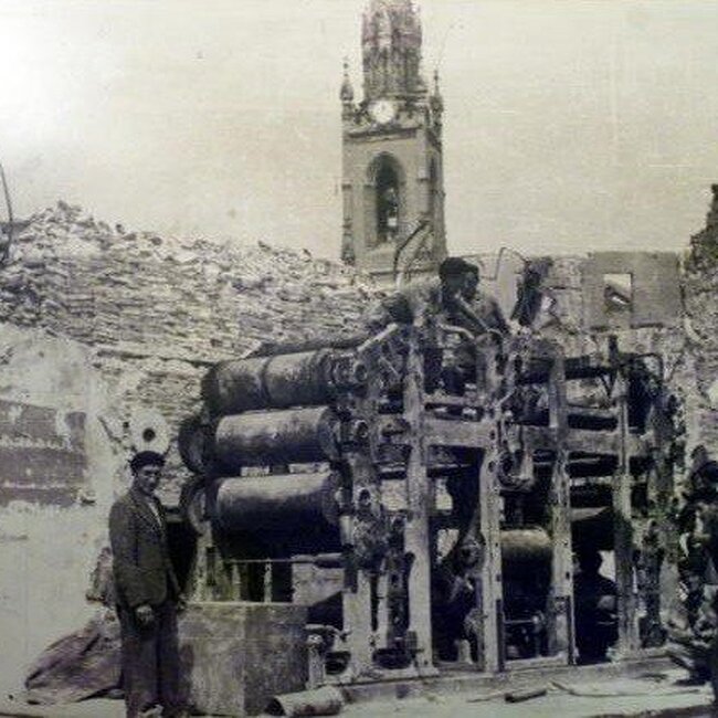 [1941] - Restos de la imprenta de El Diario Montañés en la calle del Arcillero