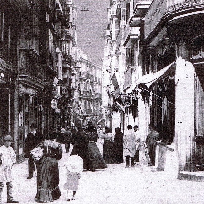 [1908] - Calle San Francisco desde la plaza Vieja