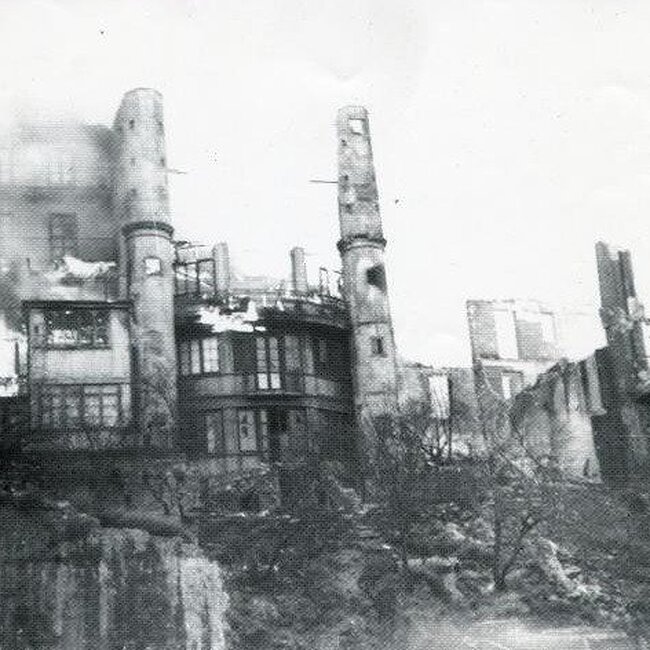 [1941] - Casas de Ruamayor en llamas desde la calle Cádiz