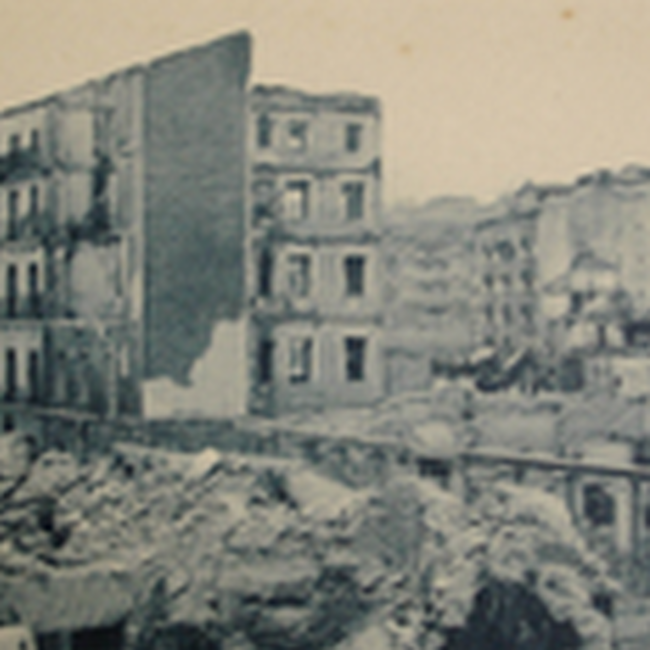 [1941] - Ruinas de la calle del Rincón desde el este