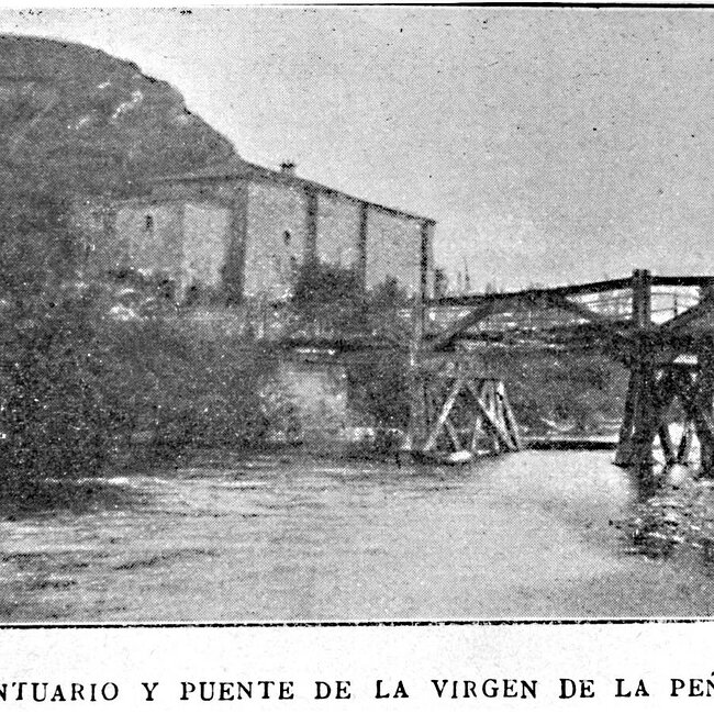 [1898] - Santuario y puente original de Virgen de la Peña en Cabezón de la Sal